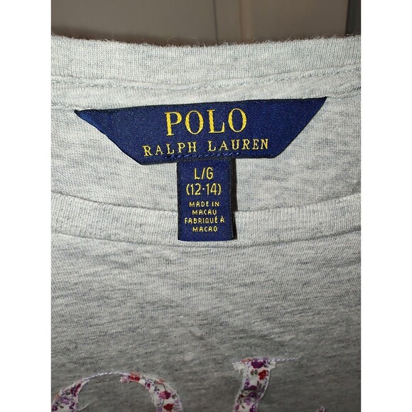 Polo Ralph Lauren Girls Large 12/14 Gray Sweatshirt Preppy Comfortable Fast Ship - Picture 7 of 12